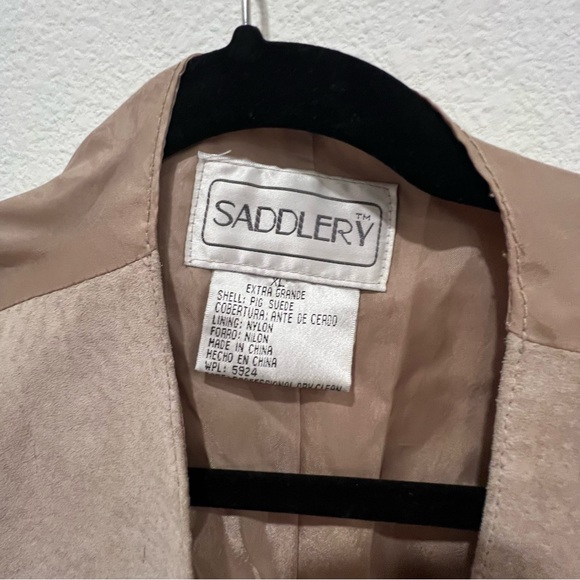 Vintage Men’s Vest Saddlery Pig Leather Shell Size XL Cowboy Elegant Country - Picture 2 of 7